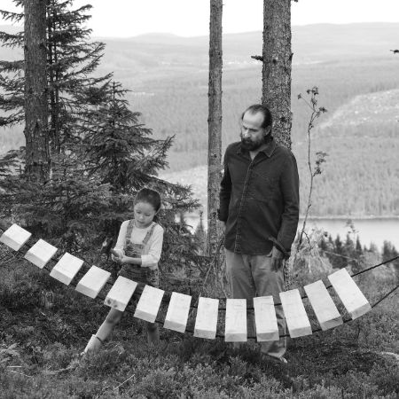 Toshimi Stormare's husband and daughter were photographed together. 